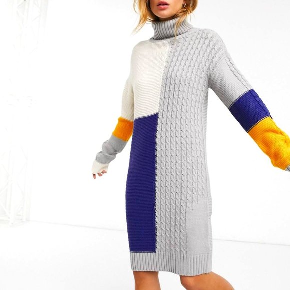 Brave Soul Patchwork Sweater Dress - Picture 1 of 6